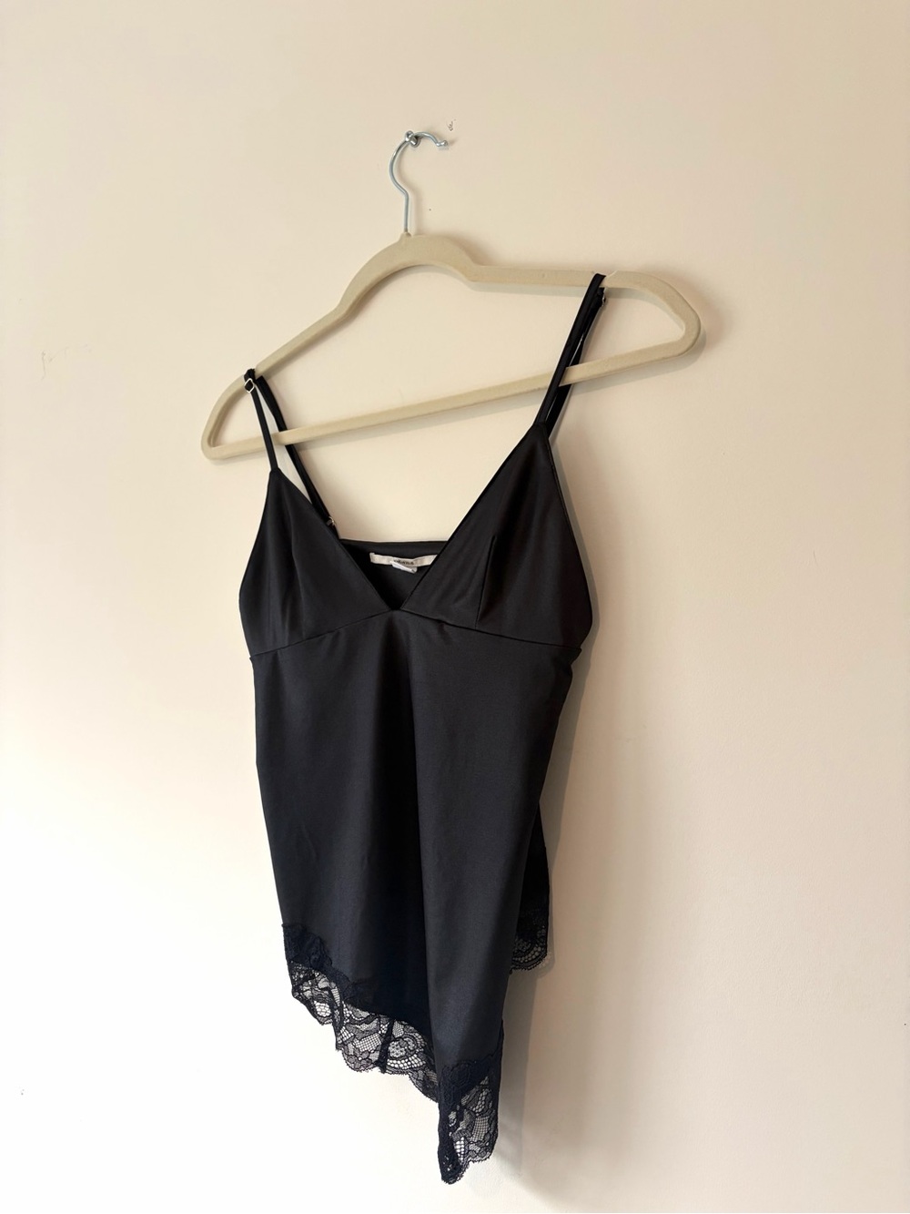 Kimchi Blue Black Lace-Trim Satin Tank - Picture 5 of 9